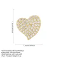 Detailed view of 1.2cm heart pendant in gold-plated brass with 5A+ cubic zirconia - Asymmetric Heart / Pendant Only (No Chain)