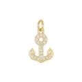 Close-up of high-quality golden anchor pendant with sparkling zircon inlay for DIY jewelry - Sagittarius / Gold