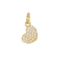 Detailed macro view of the gold-plated heart charm featuring pavé set cubic zirconia - Small Heart / Gold