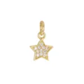 Detailed close-up of a 18K gold-plated star pendant with sparkling cubic zirconia. - Small Star / Gold