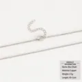 Classic copper box chain necklace in silver finish with adjustable lobster clasp - Silver Box Chain