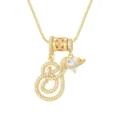 Elegante 18K vergulde ketting met cursieve letter S-hanger en hartvormig kristal - Schrijfletter S (DXL-065) / Goud