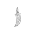 Mini 18K gold plated horn pendant with pave cubic zirconia for DIY jewelry - Chili / Silver