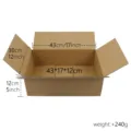 Dimensions and weight specifications for the brown corrugated shipping box detail view - 60cm Folded (With Box)