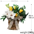 Handcrafted artificial magnolia and tulip spring flower basket for rustic door decor - Magnolia Tulip Flower Basket