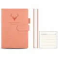 Carnet de notes A5 rose avec boucle magnétique, design de cerf, papier épais de qualité. - A5 / Rose