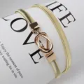 Gold metal stretch belt for women, skinny elastic waist belt with metal knot buckle. - 60CM / Gold