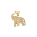 Colgante de elefante chapado en oro con circonitas cúbiche para collar de mujer - Elefante de Circonia Blanca Dorada (03) / Dorado