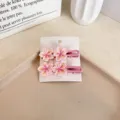 Magnifique lot de deux barrettes à cheveux à fleurs de cerisier sakura roses sur carte - Ensemble Pince Bec de Canard