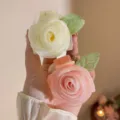 Elegant fairy-style mesh rose hair claw clips in cream and pink for women's hair. - Pink Rose Half-Claw