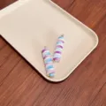 Colorful spiral telephone cord hair ties for bubble braids hair styling accessories - Two-Piece Set / Blue and Purple