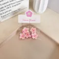 Set of five cute pink cherry blossom flower hair clips in packaging - Mini Clip Set