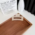 Grande pince à cheveux mate de couleur gelée beige élégante pour coiffer les cheveux épais. - 8.5cm / Carré Orange Brume