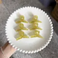 6er-Set 4cm mini durchscheinende gelbe Haarklammern mit Marmortextur für Pony - 6er Set / Gelee Grün