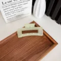 Grande pince à cheveux rectangulaire vert givré élégante pour coiffage de cheveux - Grand Carreaux / 10.5cm / Vert Brouillard