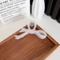 Grande pince à cheveux nœud dépoli style gelée pour cheveux épais, coiffure chic - Nœud papillon / 11.5cm / Blanc Brouillard