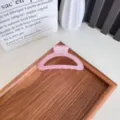 Élégante grande pince à cheveux rose gelée pour un coiffage raffiné des cheveux épais - Demi-cercle / 9cm / Rose Brume