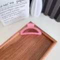 Grande pince à cheveux rose translucide pour cheveux épais, accessoire élégant de type requin - Demi-cercle Style / 9cm / Rose Pêche