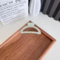 Grande pince à cheveux translucide vert menthe pour cheveux épais, vue variante - Demi-cercle Style / 9cm / Vert Brouillard