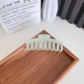 Grande pince à cheveux en gelée translucide vert menthe pour cheveux épais sur plateau - Style Quille / 11cm / Vert Brouillard