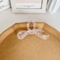 Grande pince à cheveux élégante en acrylique transparent avec nœud pour femmes - Nœud