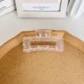Grande pince à cheveux transparente en acrylique pour femme, accessoire minimaliste - Carré 10,5cm