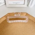 Große transparente Haarklammer mit minimalistischem rechteckigem Design für dickes Haar - 12,5 cm Abgerundetes Quadrat