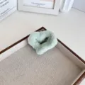 Pince à cheveux cœur en peluche vert clair pour des coiffures d'automne élégantes - M / Coeur Vert
