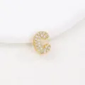 Detailreicher, 18K vergoldeter Buchstaben-C-Anhänger mit funkelnden Zirkonia-Steinen - Nur Anhänger (Keine Kette) / Gold C