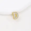 Premium 18K vergoldeter Anhänger Buchstabe D mit funkelnden Zirkonia-Steinen besetzt - Nur Anhänger (Keine Kette) / Gold D