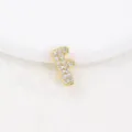 18K gold plated letter F charm pendant encrusted with sparkling cubic zirconia - Pendant Only (No Chain) / Gold F