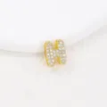 Vergoldeter Kupfer-H-Buchstabenanhänger mit funkelnder Zirkonia-Einlage für Kette - Nur Anhänger (Keine Kette) / Gold H