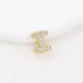 Eleganter vergoldeter 18K Kupferbuchstabe I Anhänger mit glänzenden Zirkonia-Steinen - Nur Anhänger (Keine Kette) / Gold I