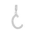 Pendentif lettre C en argent avec zircone pour bijoux personnalisés à faire soi-même - Lettre C (DZ-350) / Argent