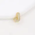 18K vergoldeter Anhänger Buchstabe J mit funkelnden Zirkonia-Steinen für Halsketten - Nur Anhänger (Keine Kette) / Gold J