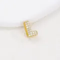 18K vergoldeter Kupfer-Initial-L-Anhänger mit schimmernden weißen Zirkonia-Steinen - Nur Anhänger (Keine Kette) / Gold L