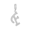 Pendentif lettre E argenté orné de cristaux de zircone cubique étincelants - Lettre F (DZ-350) / Argent
