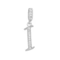 Pendentif lettre I en argent avec micro-pavage de zircone pour colliers DIY - Lettre I (DZ-350) / Argent