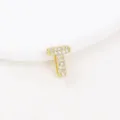 Exklusiver, mit Zirkonia besetzter Buchstabe T Anhänger mit edler 18 Karat Vergoldung - Nur Anhänger (Keine Kette) / Gold T