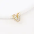 Exquisite 18K vergoldete Pave-Zirkonia-Buchstabe V Anhänger für Damen Halskette - Nur Anhänger (Keine Kette) / Gold V