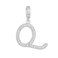 Pendentif étincelant en forme de lettre Q argentée serti de zircons brillants - Lettre Q (DZ-350) / Argent