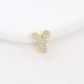 Elegantes 18K vergoldetes Buchstabe Y Charm mit Zirkonia für individuellen Schmuck - Nur Anhänger (Keine Kette) / Gold Y
