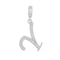 Pendentif lettre h cursive plaqué argent orné de micro-pavage en zircone - Lettre Y (DZ-350) / Argent