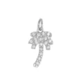 Exquisite silver-colored palm tree pendant charm micro-paved with cubic zirconia stones - Palm Tree / Silver