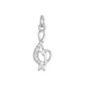 Elegant treble clef pendant featuring shimmering cubic zirconia in silver-tone plating. - Music Note / Silver
