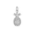 Silver-toned pineapple pendant charm with sparkling cubic zirconia stones - Pineapple / Silver