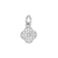 Mini silver-plated clover charm pendant with sparkling cubic zirconia pavé - Four-Leaf Clover / Silver