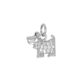 Silver dog charm pendant with sparkling cubic zirconia for DIY necklaces and bracelets - Dog / Silver