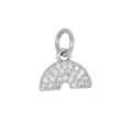 Silver-plated rainbow mini charm pendant with sparkling zirconia for DIY jewelry making - Rainbow / Silver