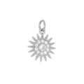 Elegant silver-toned sunburst pendant with sparkling cubic zirconia inlay for jewelry DIY - Sun / Silver